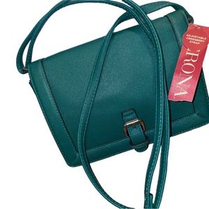 NWT Merona - Green Cross Body - Small Purse Bag with Clasp - Adjustable Strap